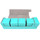 Docsmagic.de Premium Magnetic Tray Long Box Mint Large + 4 Flip Boxes - Aqua