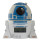 BulbBotz Star Wars 2021401 R2D2 Kinder-Wecker mit Nachtlicht und typischem Geräusch , blau/weiß, Kunststoff , 14 cm hoch , LCD-Display , Junge/ Mädchen , offiziell