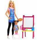 Barbie GJM29 - Kunstlehrerin Puppe (blond) und Spielset