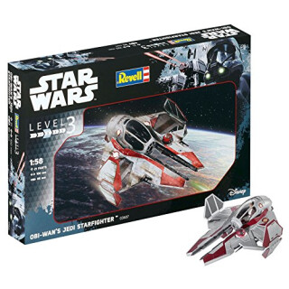 Revell Modellbausatz Star Wars Obi Wans Jedi Starfighter im Maßstab 1:58, Level 3