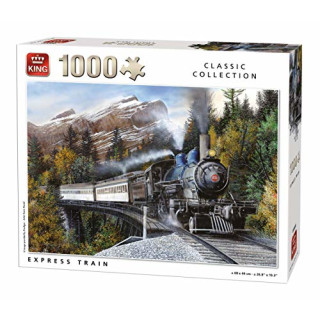 KING 55878 Express Train Puzzle 1000 Teile, vollfarbig, 68 x 49 cm
