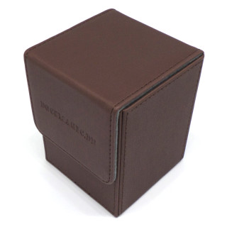 Docsmagic.de Premium Magnetic Flip Box (100) Brown + Deck Divider - MTG - PKM - YGO - Kartenbox Braun