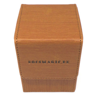 Docsmagic.de Premium Magnetic Flip Box (100) Gold + Deck Divider - MTG - PKM - YGO - Kartenbox Gold