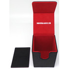 Docsmagic.de Premium Magnetic Flip Box (100) Black/Red + Deck Divider - MTG PKM YGO - Kartenbox Schwarz/Rot