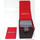 Docsmagic.de Premium Magnetic Flip Box (100) Black/Red + Deck Divider - MTG PKM YGO - Kartenbox Schwarz/Rot
