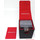 Docsmagic.de Premium Magnetic Tray Box (80) Black/Red + Deck Divider - MTG PKM YGO - Kartenbox Schwarz/Rot