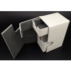 Docsmagic.de Premium Magnetic Tray Box (100) White + Deck Divider - MTG - PKM - YGO - Kartenbox Weiss