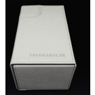 Docsmagic.de Premium Magnetic Tray Box (100) White + Deck Divider - MTG - PKM - YGO - Kartenbox Weiss