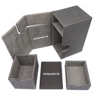 Docsmagic.de Premium Magnetic Tray Box (100) Silver + Deck Divider - MTG - PKM - YGO - Kartenbox Silber