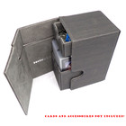 Docsmagic.de Premium Magnetic Tray Box (100) Silver + Deck Divider - MTG - PKM - YGO - Kartenbox Silber