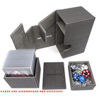 Docsmagic.de Premium Magnetic Tray Box (100) Silver + Deck Divider - MTG - PKM - YGO - Kartenbox Silber