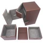 Docsmagic.de Premium Magnetic Tray Box (100) Brown + Deck Divider - MTG - PKM - YGO - Kartenbox Braun