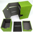 Docsmagic.de Premium Magnetic Tray Box (100) Light Green + Deck Divider - MTG - PKM - YGO - Kartenbox Hellgrün