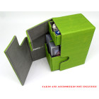 Docsmagic.de Premium Magnetic Tray Box (100) Light Green + Deck Divider - MTG - PKM - YGO - Kartenbox Hellgrün