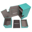 Docsmagic.de Premium Magnetic Tray Box (100) Mint + Deck Divider - MTG - PKM - YGO - Kartenbox Aqua