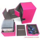 Docsmagic.de Premium Magnetic Tray Box (100) Pink + Deck Divider - MTG - PKM - YGO - Kartenbox Rosa