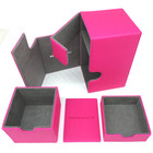 Docsmagic.de Premium Magnetic Tray Box (100) Pink + Deck Divider - MTG - PKM - YGO - Kartenbox Rosa