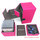 Docsmagic.de Premium Magnetic Tray Box (100) Pink + Deck Divider - MTG - PKM - YGO - Kartenbox Rosa