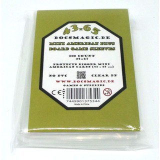 100 Docsmagic.de Mini American Plus Board Game Sleeves - 45 x 67 - Small US+ - Brettspielhüllen