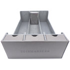 Docsmagic.de Premium 3-Row Trading Card Storage Box Silver + Trays & Divider - MTG PKM YGO - Aufbewahrungsbox Silber