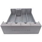 Docsmagic.de Premium 4-Row Trading Card Storage Box Silver + Trays & Divider - MTG PKM YGO - Aufbewahrungsbox Silber