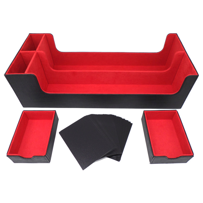 Premium 4-Row Trading Card Storage Box Black + Trays Premium 4-Row Trading Card Storage Box Black + Trays
