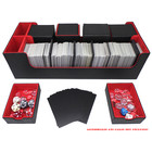 Docsmagic.de Premium 2-Row Trading Card Storage Box Black/Red + Trays & Divider - MTG PKM YGO - Aufbewahrungsbox Schwarz/Rot