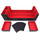 Docsmagic.de Premium 2-Row Trading Card Storage Box Black/Red + Trays & Divider - MTG PKM YGO - Aufbewahrungsbox Schwarz/Rot