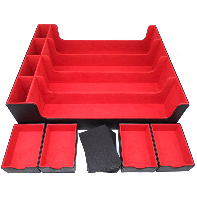Card Deck Storage Docsmagic.de Premium Magnetic Tray Long Box Black/Red Medium 