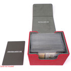 Docsmagic.de Premium Magnetic Sideflip Box 100 Red + Deck Divider - MTG - PKM - YGO - Kartenbox Rot
