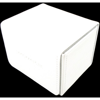 Docsmagic.de Premium Magnetic Sideflip Box 100 White + Deck Divider - MTG - PKM - YGO - Kartenbox Weiss