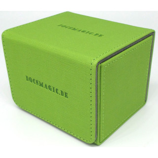 Docsmagic.de Premium Magnetic Sideflip Box 100 Light Green + Deck Divider - MTG - PKM - YGO - Kartenbox Hellgrün