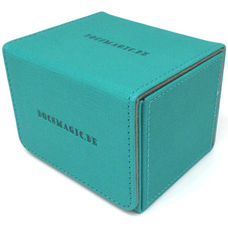 Docsmagic.de Premium Magnetic Sideflip Box 100 Mint + Deck Divider - MTG - PKM - YGO - Kartenbox Aqua