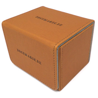Docsmagic.de Premium Magnetic Sideflip Box 100 Gold + Deck Divider - MTG - PKM - YGO - Kartenbox Gold