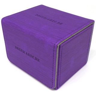 Docsmagic.de Premium Magnetic Sideflip Box 100 Purple + Deck Divider - MTG - PKM - YGO - Kartenbox Lila
