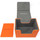 Docsmagic.de Premium Magnetic Sideflip Box 100 Orange + Deck Divider - MTG - PKM - YGO - Kartenbox
