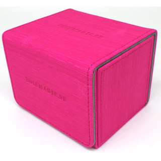 Docsmagic.de Premium Magnetic Sideflip Box 100 Pink + Deck Divider - MTG - PKM - YGO - Kartenbox Rosa