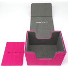 Docsmagic.de Premium Magnetic Sideflip Box 100 Pink + Deck Divider - MTG - PKM - YGO - Kartenbox Rosa