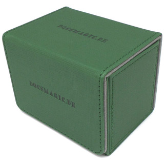 Docsmagic.de Premium Magnetic Sideflip Box 80 Green + Deck Divider - MTG - PKM - YGO - Kartenbox Grün