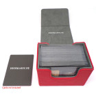 Docsmagic.de Premium Magnetic Sideflip Box 80 Red + Deck Divider - MTG - PKM - YGO - Kartenbox Rot
