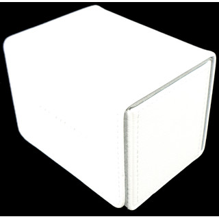 Docsmagic.de Premium Magnetic Sideflip Box 80 White + Deck Divider - MTG - PKM - YGO - Kartenbox Weiss