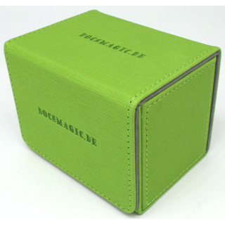 Docsmagic.de Premium Magnetic Sideflip Box 80 Light Green + Deck Divider - MTG - PKM - YGO - Kartenbox Hellgrün