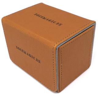 Docsmagic.de Premium Magnetic Sideflip Box 80 Gold + Deck Divider - MTG - PKM - YGO - Kartenbox Gold