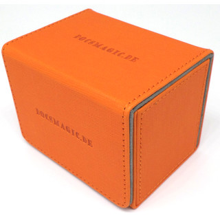 Docsmagic.de Premium Magnetic Sideflip Box 80 Orange + Deck Divider - MTG - PKM - YGO - Kartenbox