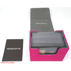 Docsmagic.de Premium Magnetic Sideflip Box 80 Pink + Deck Divider - MTG - PKM - YGO - Kartenbox Rosa