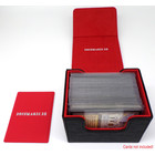 Docsmagic.de Premium Magnetic Sideflip Box 100 Black/Red + Deck Divider - MTG - PKM - YGO - Kartenbox Schwarz/Rot