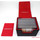 Docsmagic.de Premium Magnetic Sideflip Box 100 Black/Red + Deck Divider - MTG - PKM - YGO - Kartenbox Schwarz/Rot