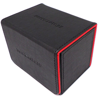Docsmagic.de Premium Magnetic Sideflip Box 80 Black/Red + Deck Divider - MTG - PKM - YGO - Kartenbox Schwarz/Rot