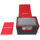 Docsmagic.de Premium Magnetic Sideflip Box 80 Black/Red + Deck Divider - MTG - PKM - YGO - Kartenbox Schwarz/Rot