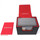 Docsmagic.de Premium Magnetic Sideflip Box 80 Black/Red + Deck Divider - MTG - PKM - YGO - Kartenbox Schwarz/Rot